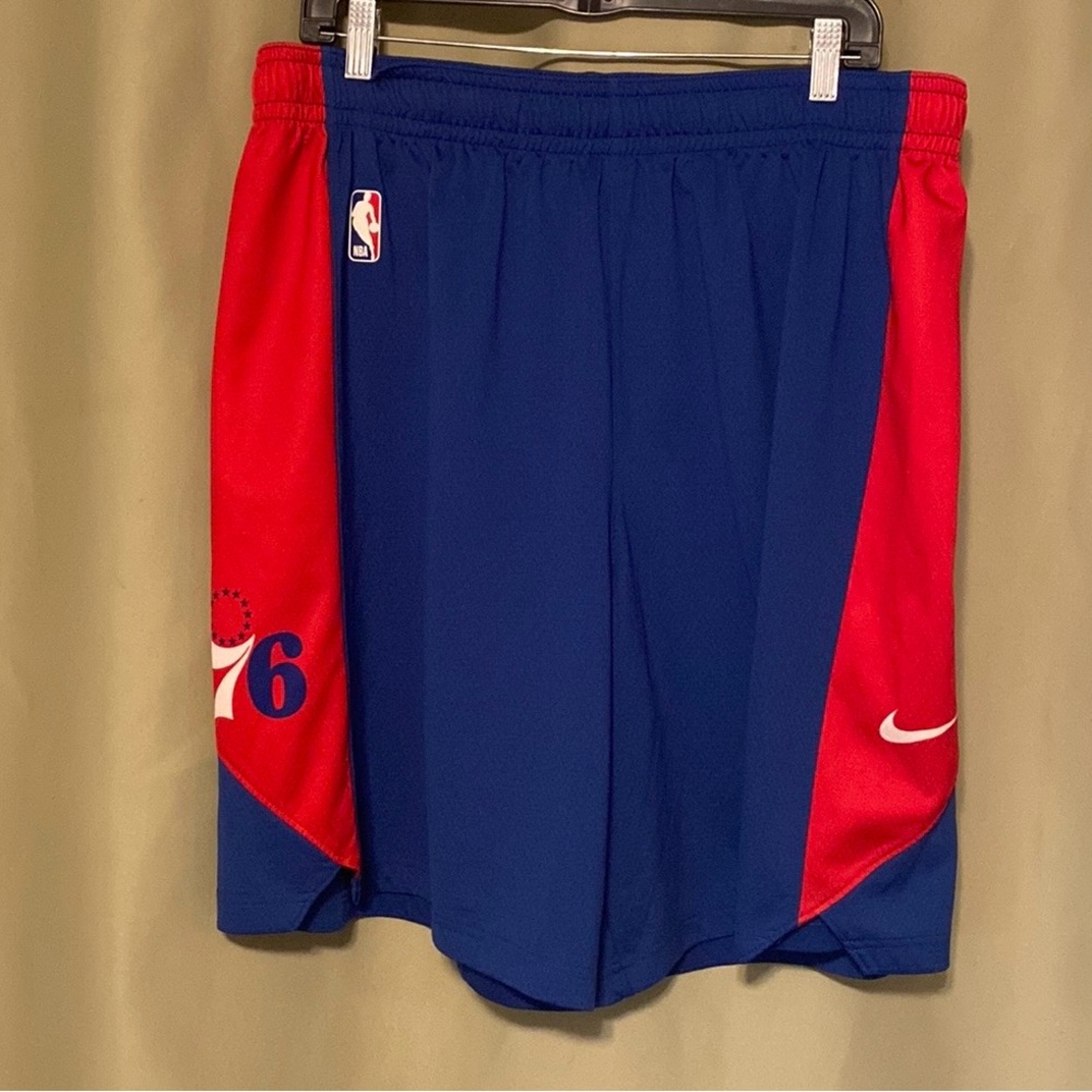 Nike NBA Philadelphia 76ers Practice Basketball Shorts Royal Blue Red  Men’s XXL